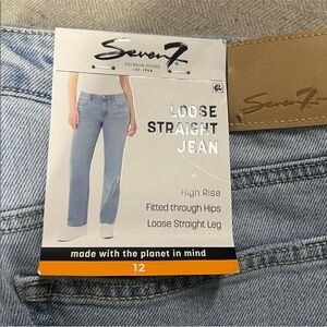7 For All Mankind Light Blue Straight Leg Jeans size 12